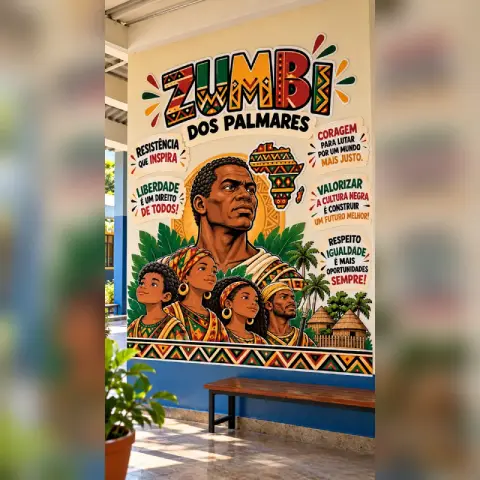Painel Consciência Negra: Zumbi dos Palmares – PDF para Imprimir — amostra 1: O material inclui