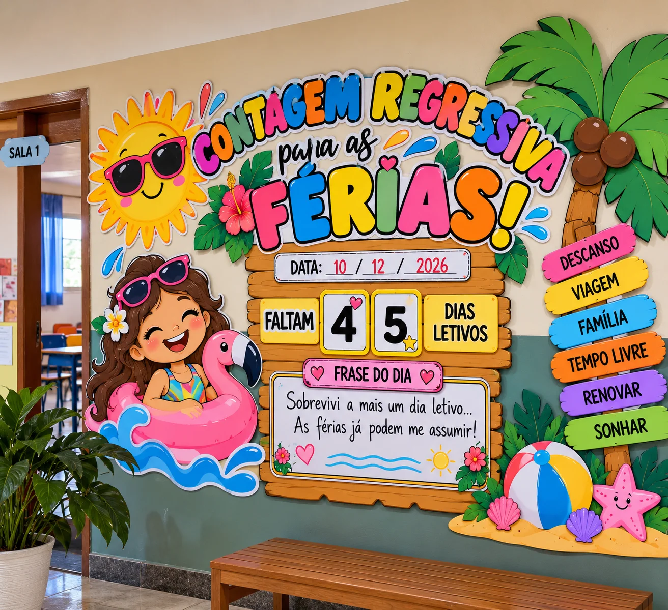 Painel Contagem Regressiva para as Férias – Interativo em PDF — Datas comemorativas para Educação Infantil: Painel Contagem…