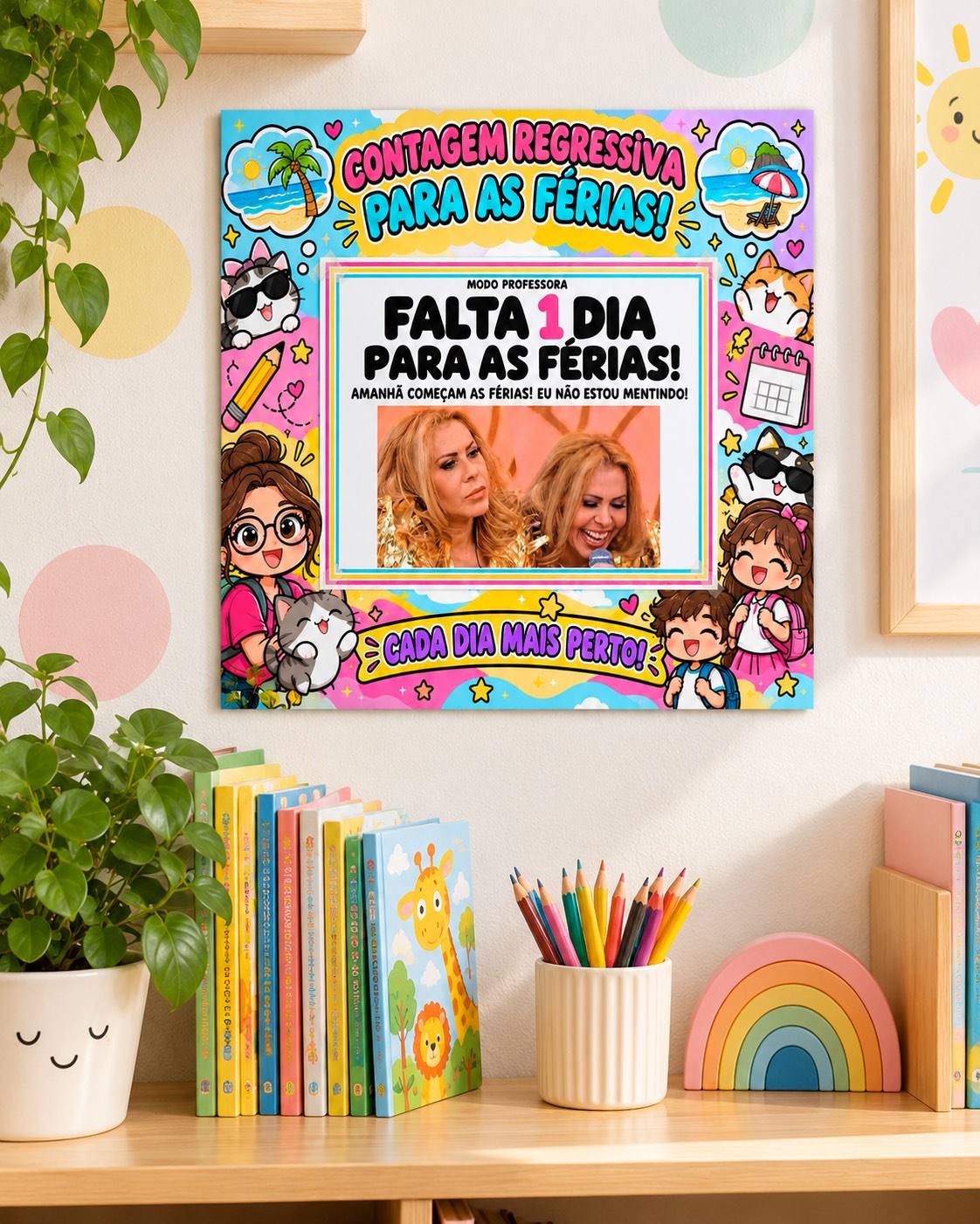 Painel Contagem Regressiva para as Férias: Modo Professora — amostra 4: Deixe a espera pelas férias mais divertida com um…