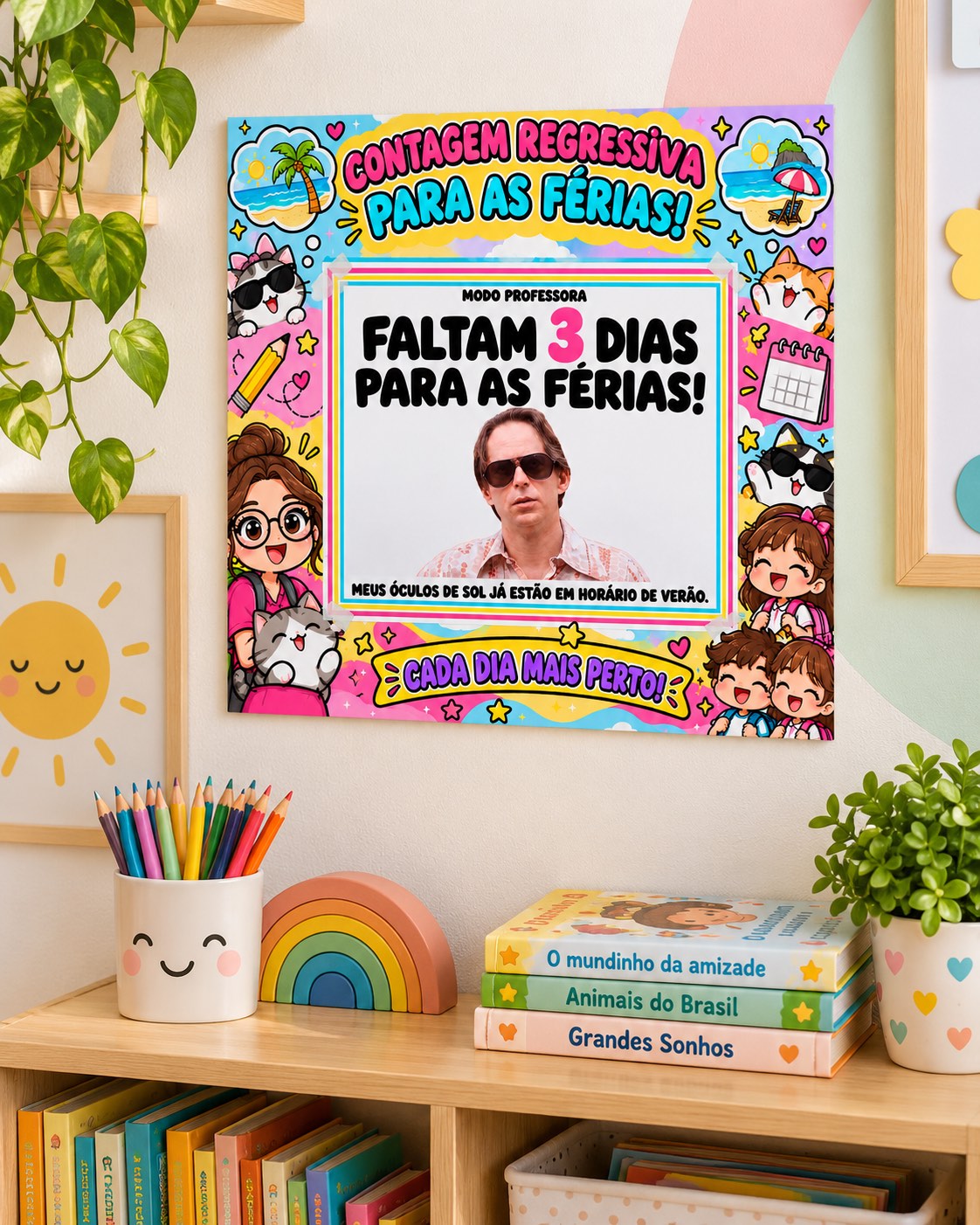 Painel Contagem Regressiva para as Férias: Modo Professora — amostra 5: Deixe a espera pelas férias mais divertida com um…