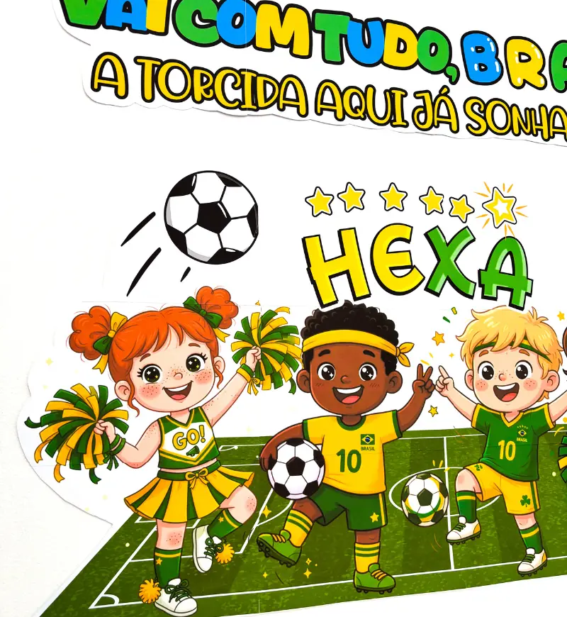 Painel Copa do Mundo: PDF Colorido para Decorar a Escola — amostra 2: O que vem no material