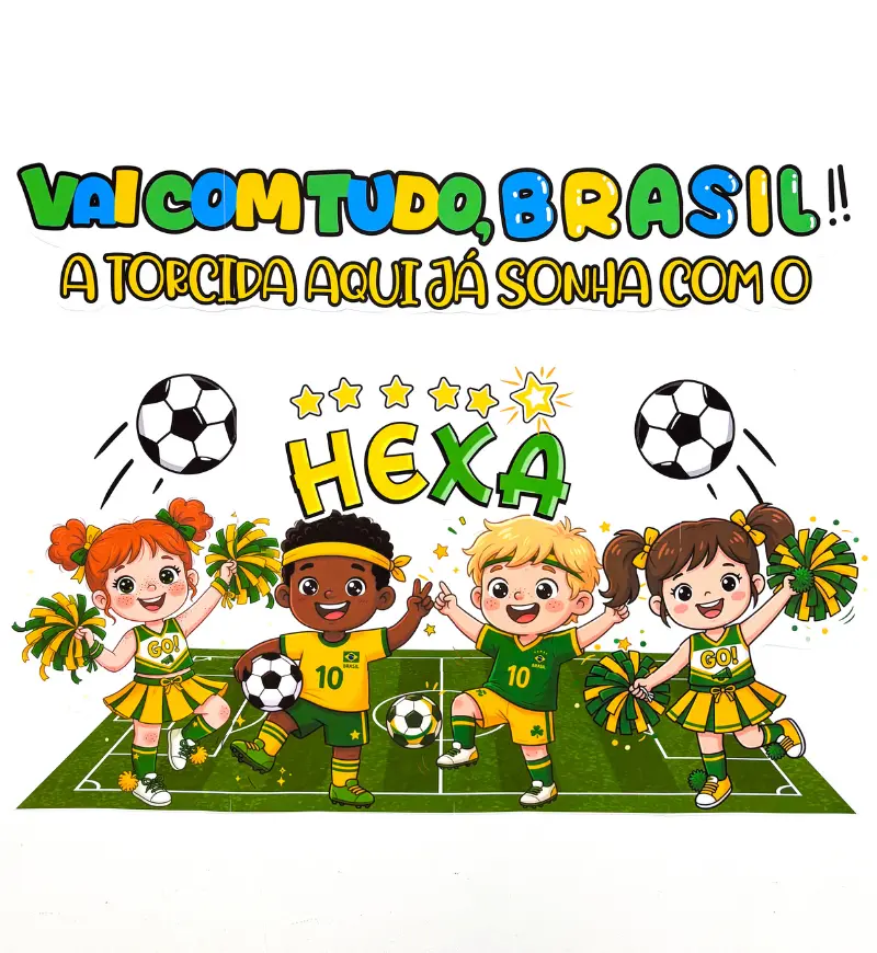 Painel Copa do Mundo: PDF Colorido para Decorar a Escola — Atividades para Educação Infantil: Leve o clima de torcida para…