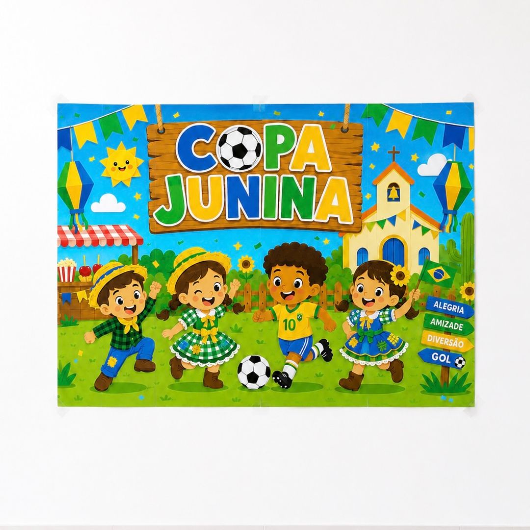Painel copa junina – PDF para Imprimir — capa do material