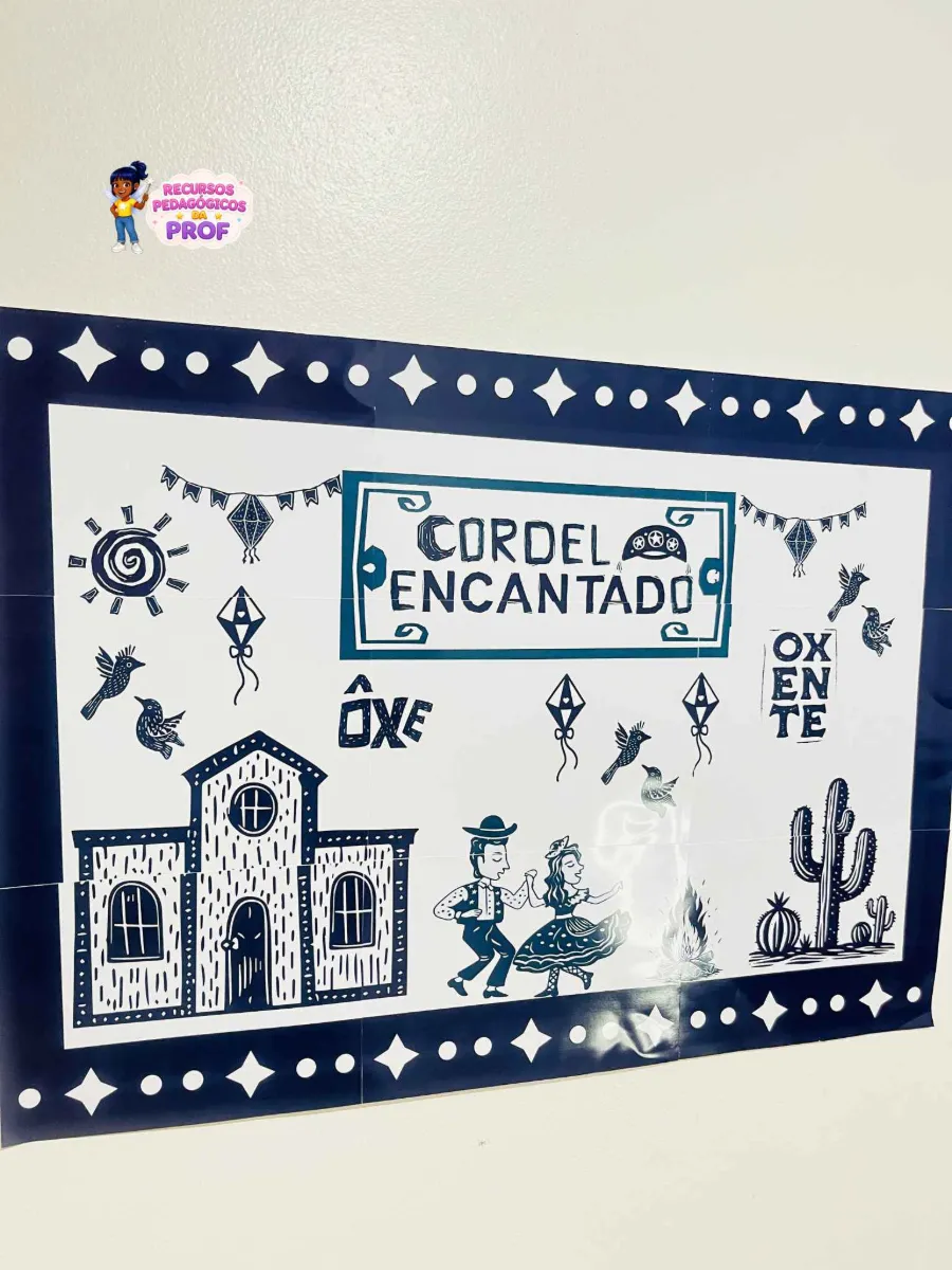 Painel “Cordel Encantado” — amostra 1: Encante seus alunos com um painel criativo, colorido e cheio de cultura