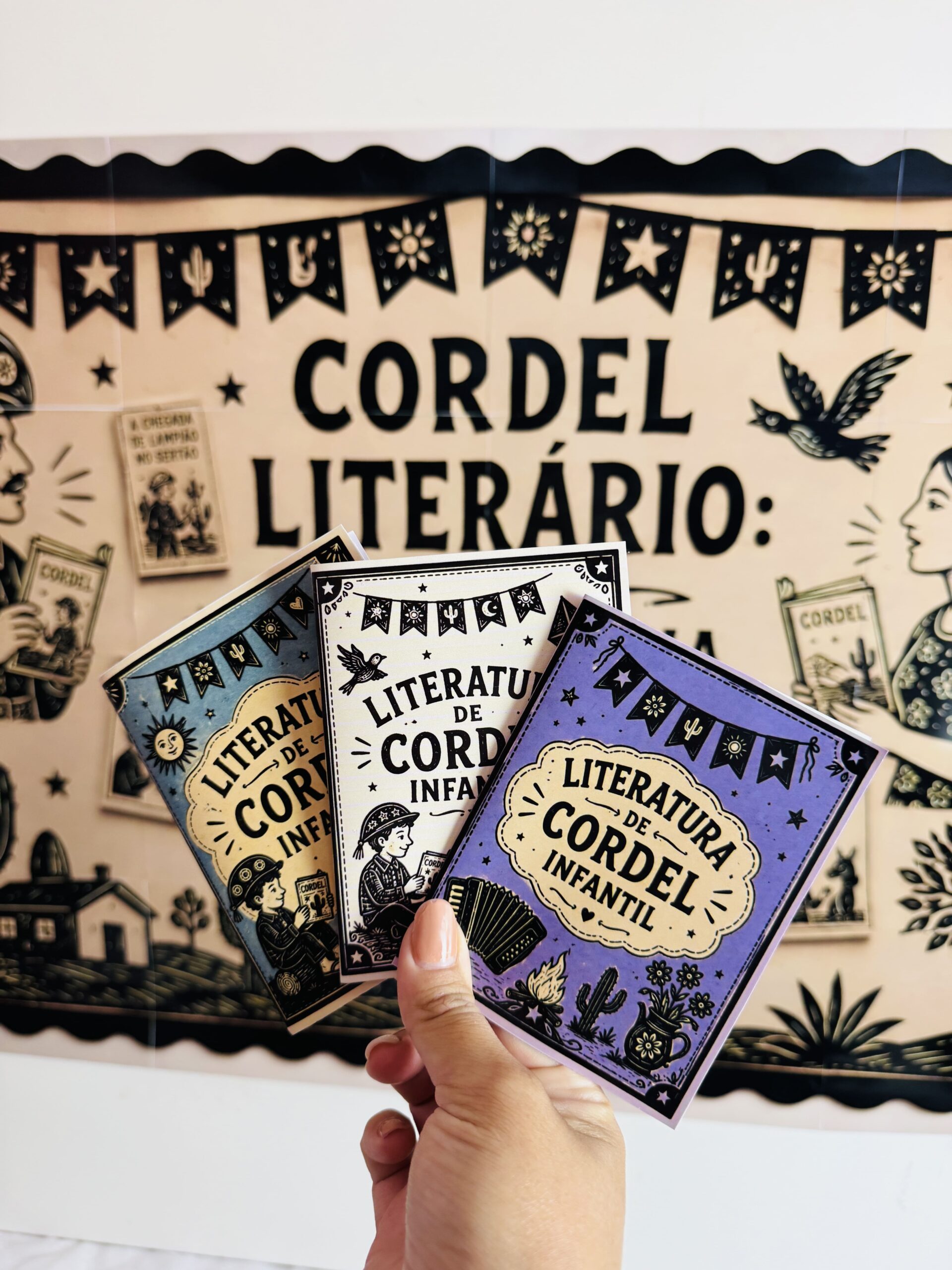 Painel cordel literário e kit criação de livretos – PDF para Imprimir — amostra 2: Formato e entrega