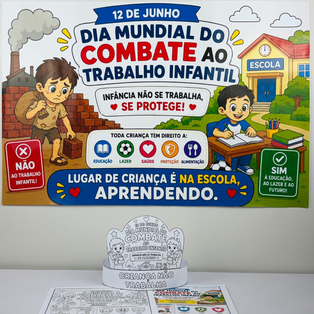Painel+ coroa: combate ao trabalho infantil – Material Pedagógico — capa do material