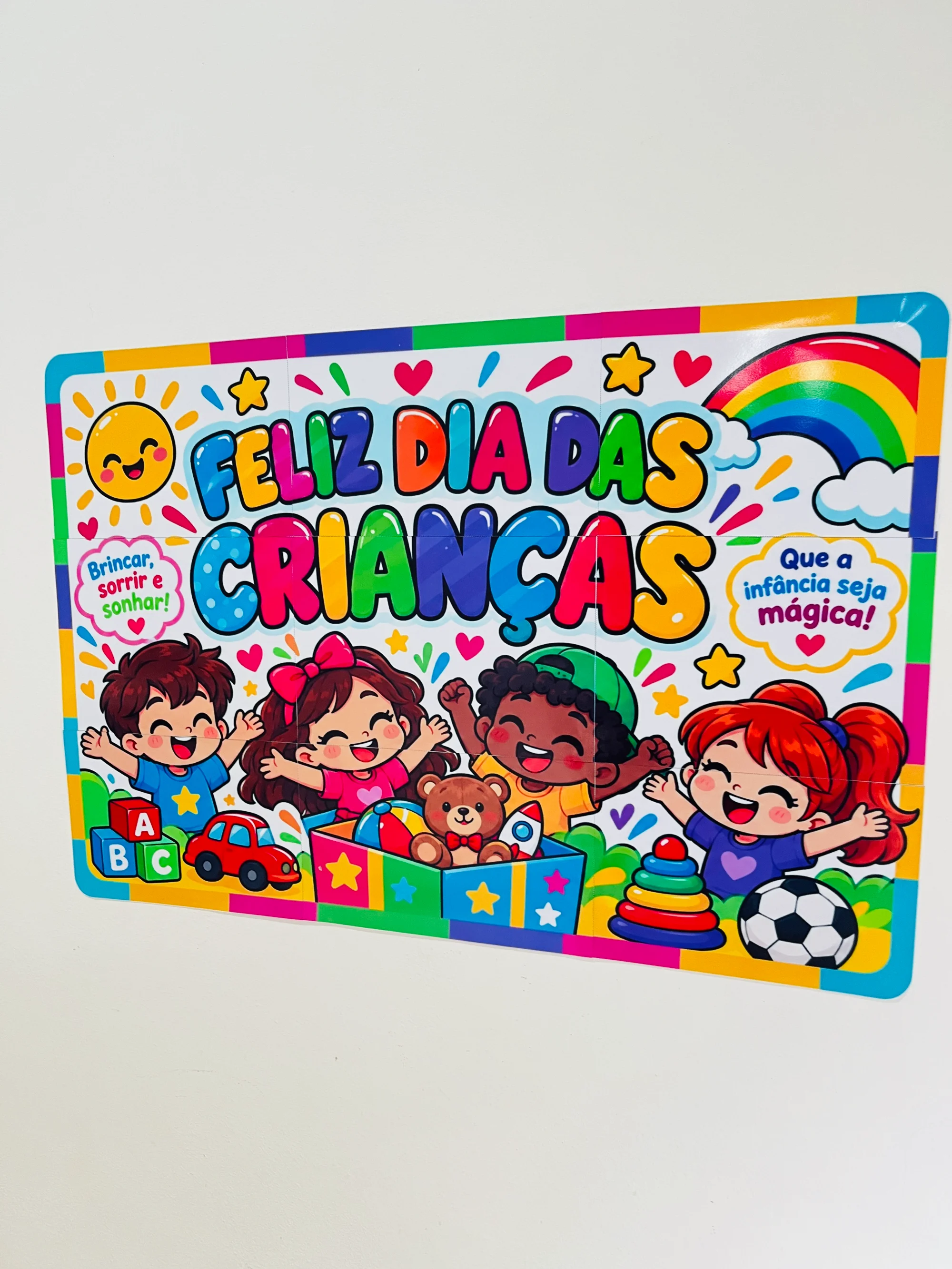 PAINEL + COROA DIA DAS CRIANÇAS — Ed Infantil / EF — amostra 2: Painel decorativo + coroa para Dia das Crianças