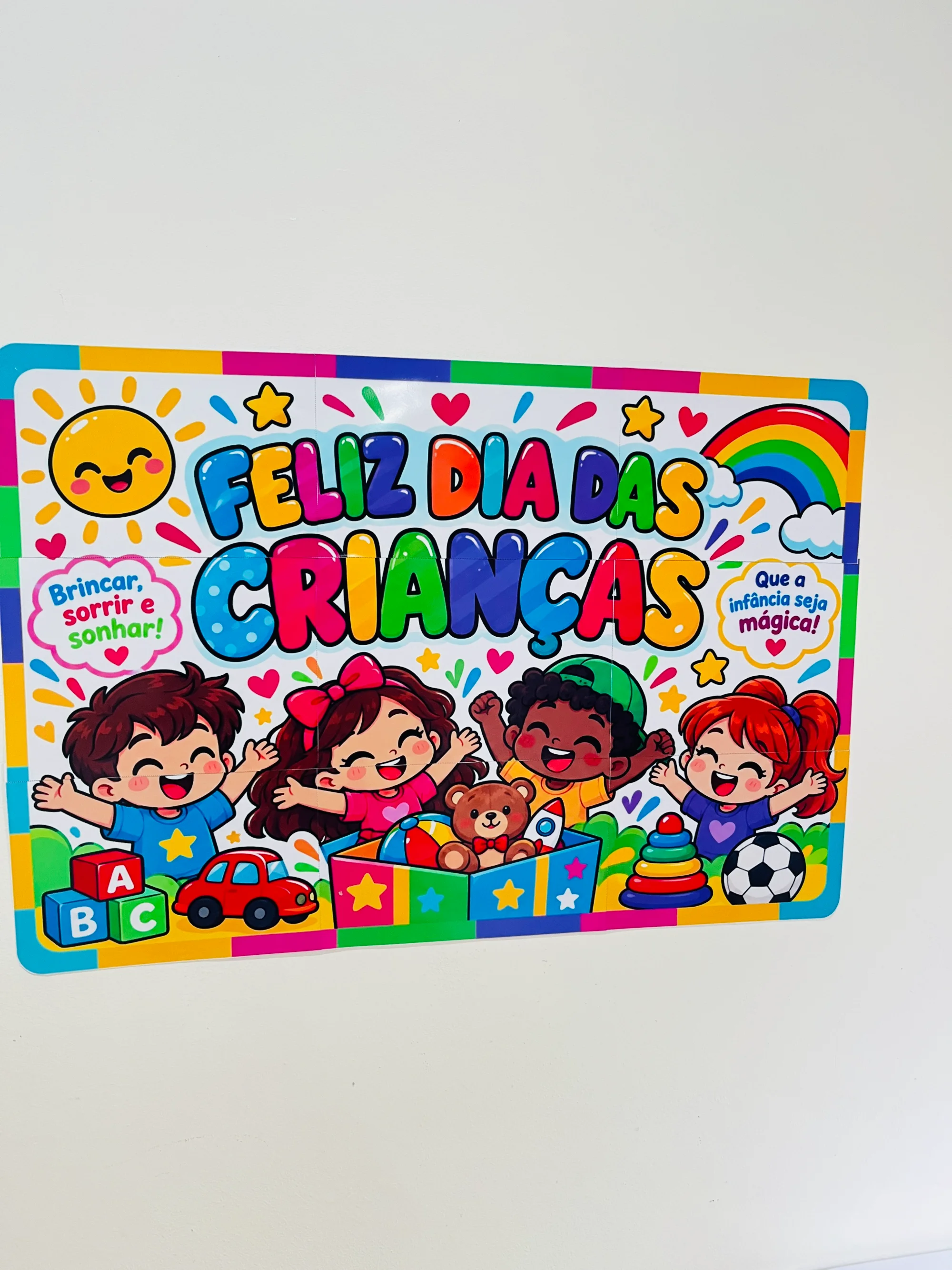 PAINEL + COROA DIA DAS CRIANÇAS — Ed Infantil / EF — amostra 3: Painel decorativo + coroa para Dia das Crianças
