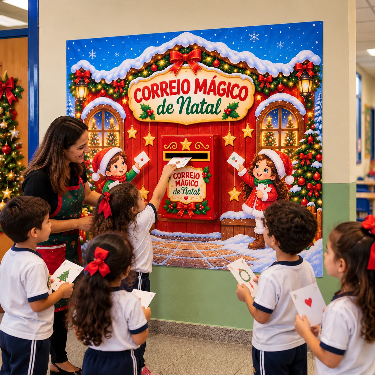 Decoração Natalina: Painel cartinhas Correio Mágico de Natal — capa do material