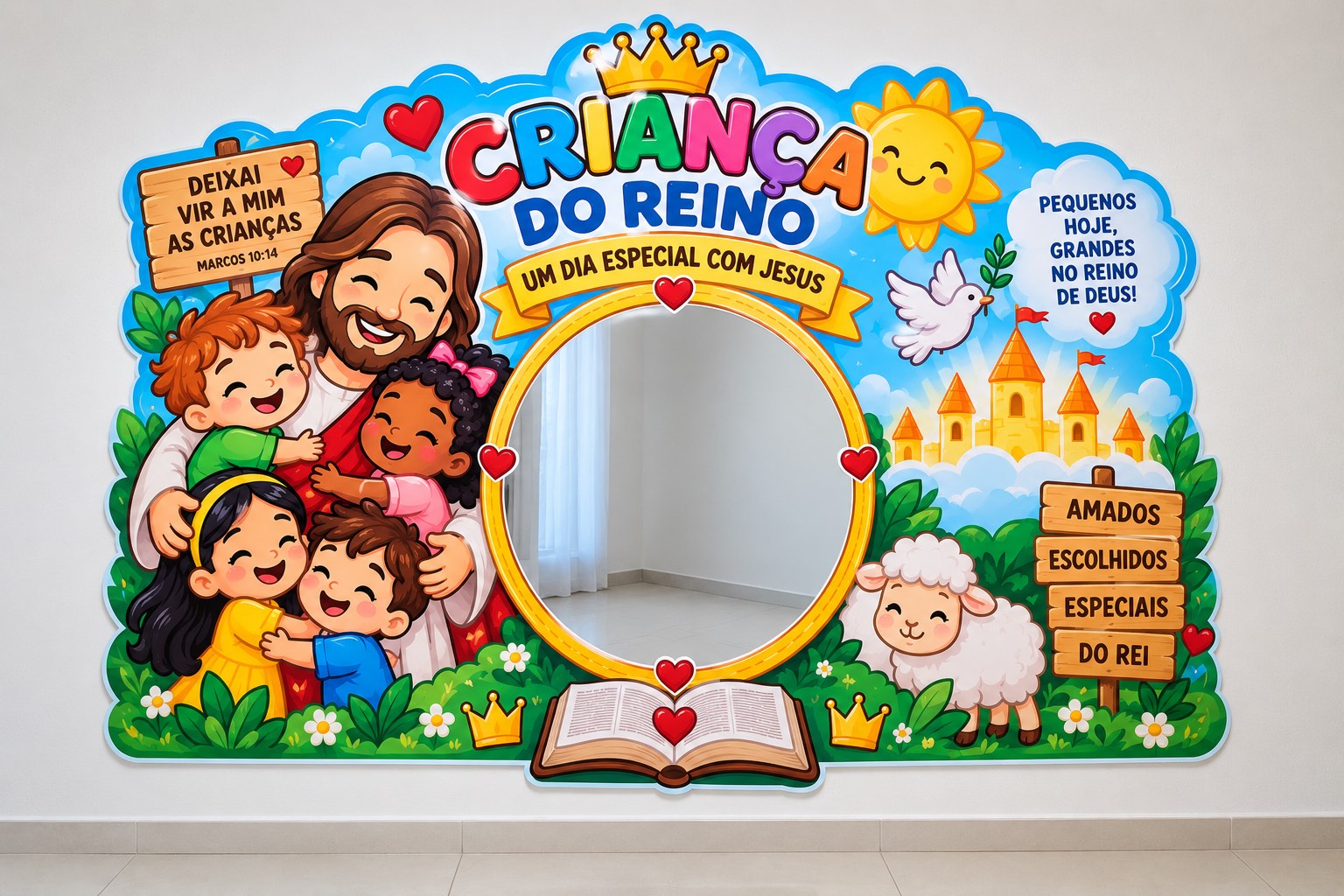 Painel Criança do Reino Espelho para criança para Ministério Infantil — amostra 2: Um painel cristão encantador para…