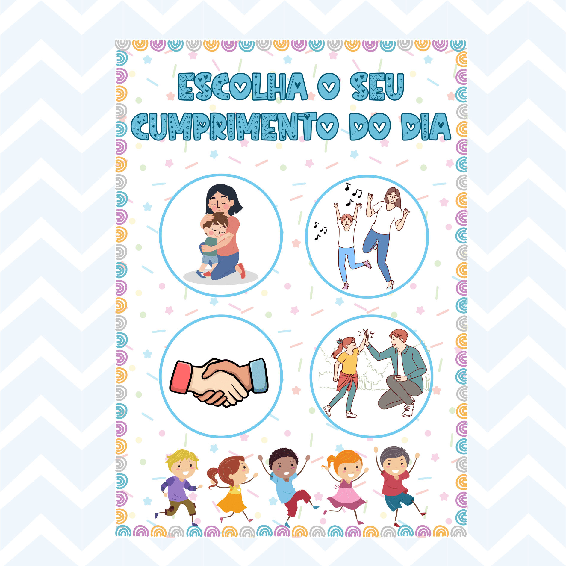 Painel - Cumprimento Divertido – PDF para Imprimir — Atividades para Educação Infantil: Painel de cumprimento divertido