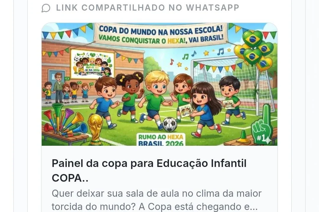 Painel da copa para Educação Infantil COPA.. — amostra 3: Quer deixar sua sala de aula no clima da maior torcida do mundo