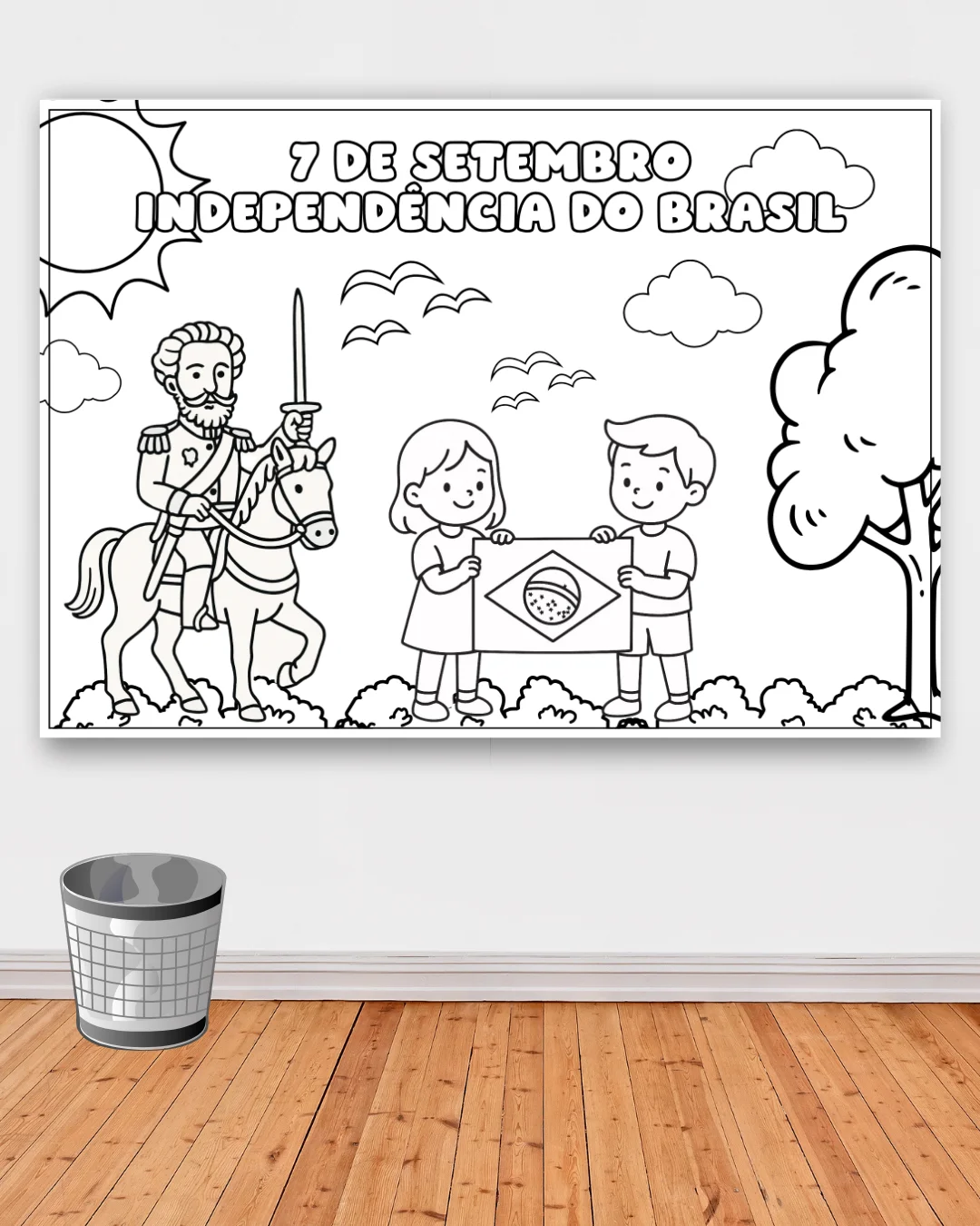 Painel da independência para colorir – PDF para Imprimir — Datas comemorativas para Educação Infantil: Deixe a comemoração…