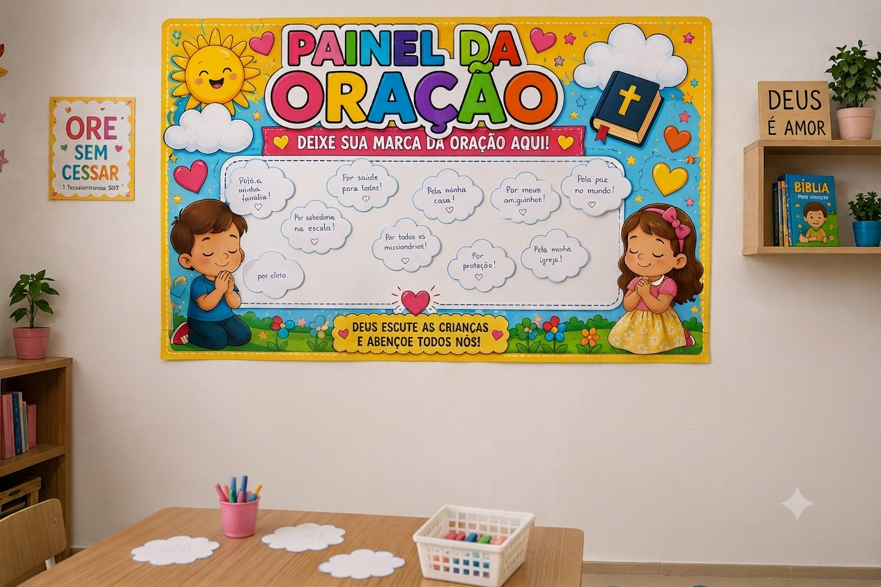 Painel da oração infantil – PDF para Imprimir — amostra 2: Formato e entrega Painel da oração infantil – PDF para Imprimir — amostra 2: Formato e entrega