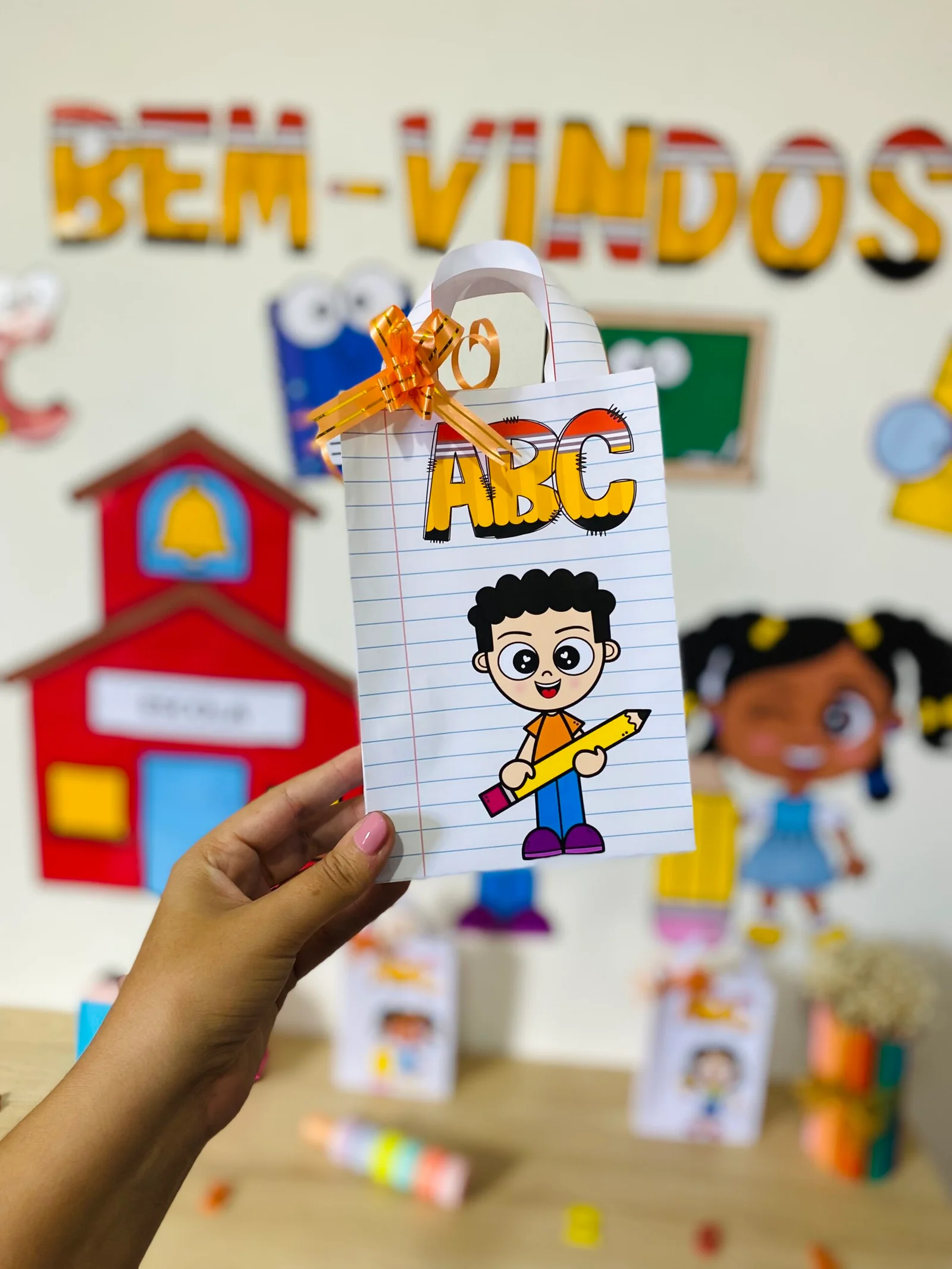 Painel de acolhida para imprimir na Educação Infantil — amostra 4: Um apoio visual para o acolhimento
