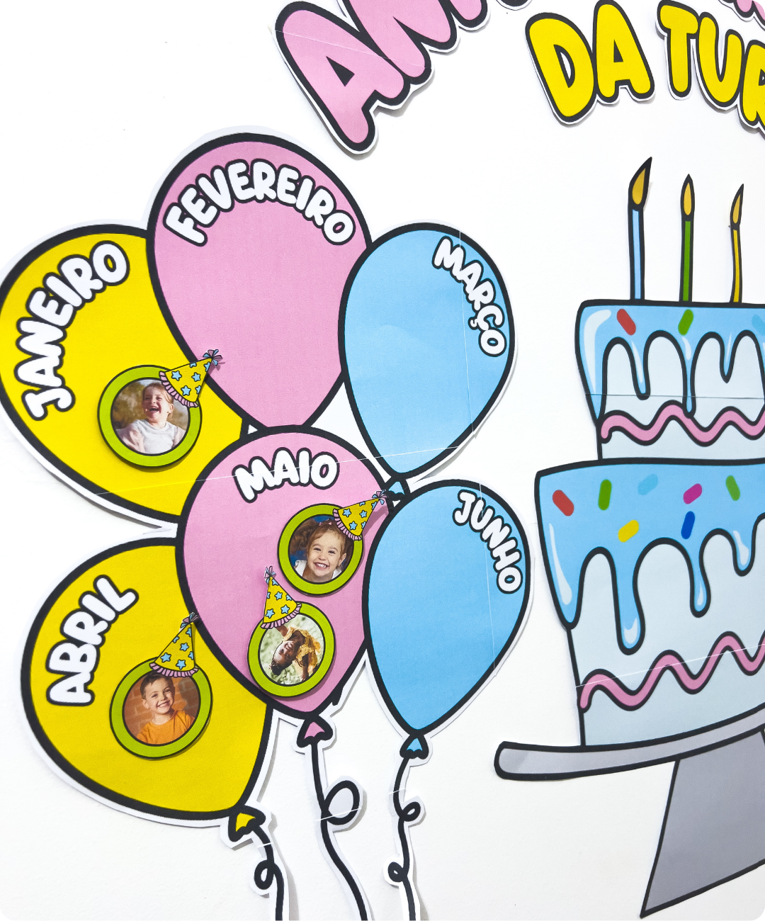 Painel de aniversariantes para imprimir e usar com a turma — amostra 2: Como aplicar na sala de aula
