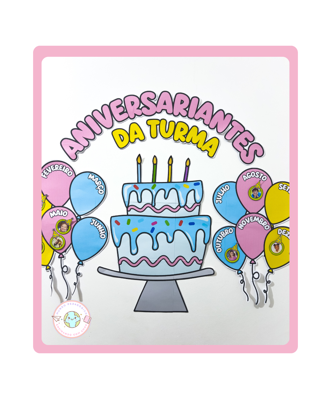 Painel de aniversariantes para imprimir e usar com a turma — capa do material