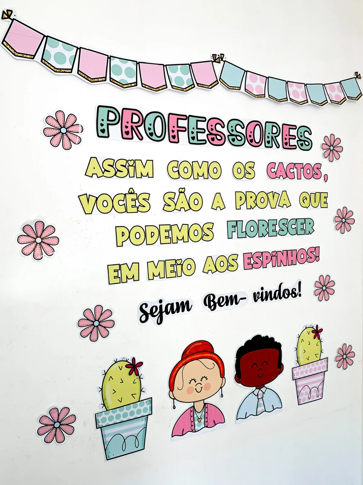 Painel de Bem-Vindos Professores para recepcionar os professores no — amostra 3: Formato e entrega