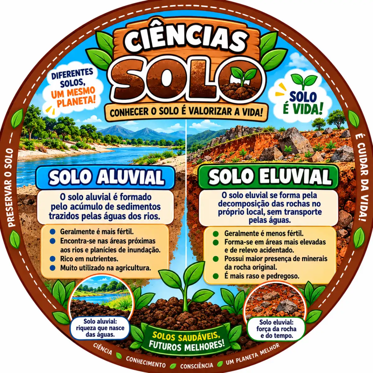 🌱 PAINEL DE CIÊNCIAS — SOLO ALUVIAL... — amostra 2: Transforme a aula de Ciências em uma experiência visual, atrativa e…