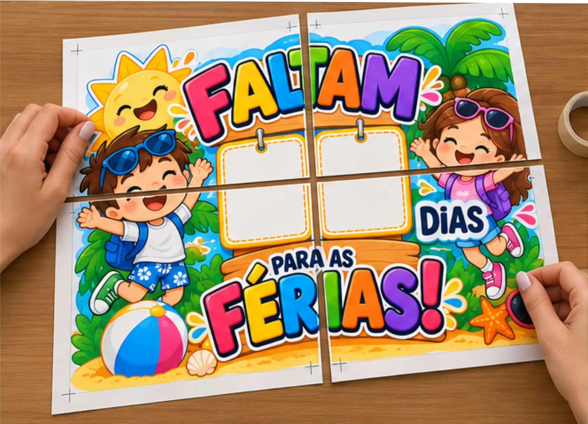 Painel de Contagem Regressiva para Férias Escolares — amostra 3: COMO UTILIZAR?