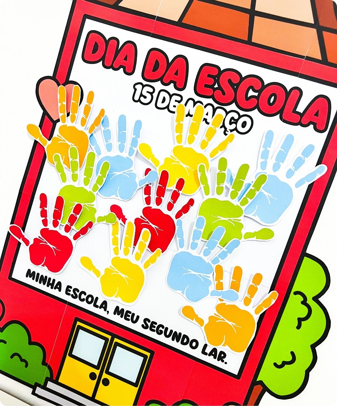 Painel de Dia da Escola para imprimir — amostra 3: O que o PDF oferece