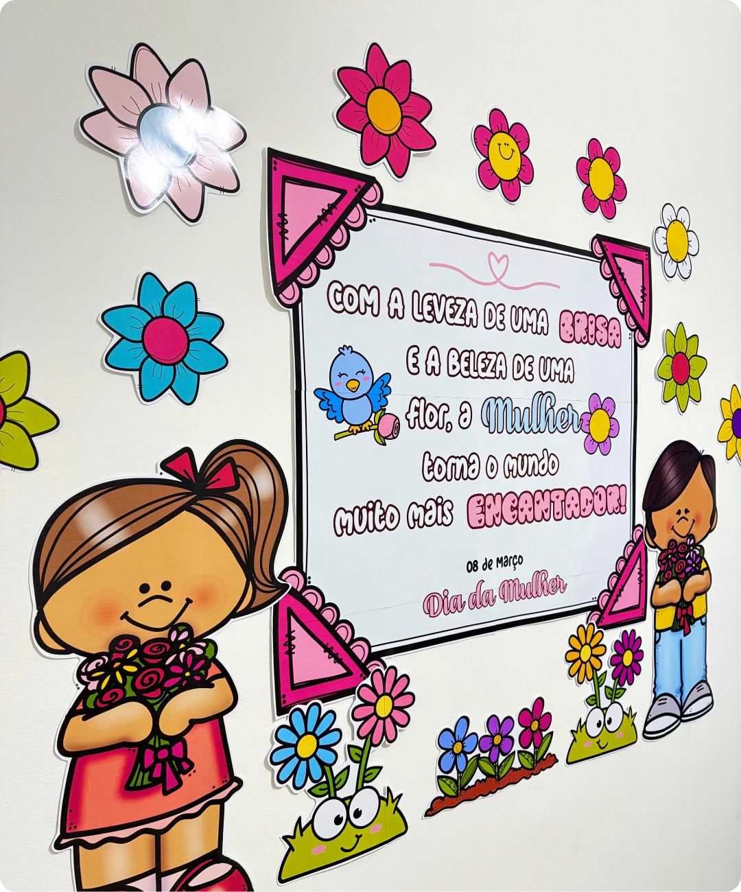 Painel de Dia da Mulher para imprimir | Infantil e Anos Iniciais — amostra 1: Organize a aplicação na sua turma