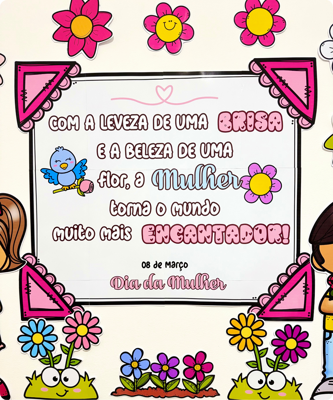 Painel de Dia da Mulher para imprimir | Infantil e Anos Iniciais — amostra 4: Para quais professores é indicado