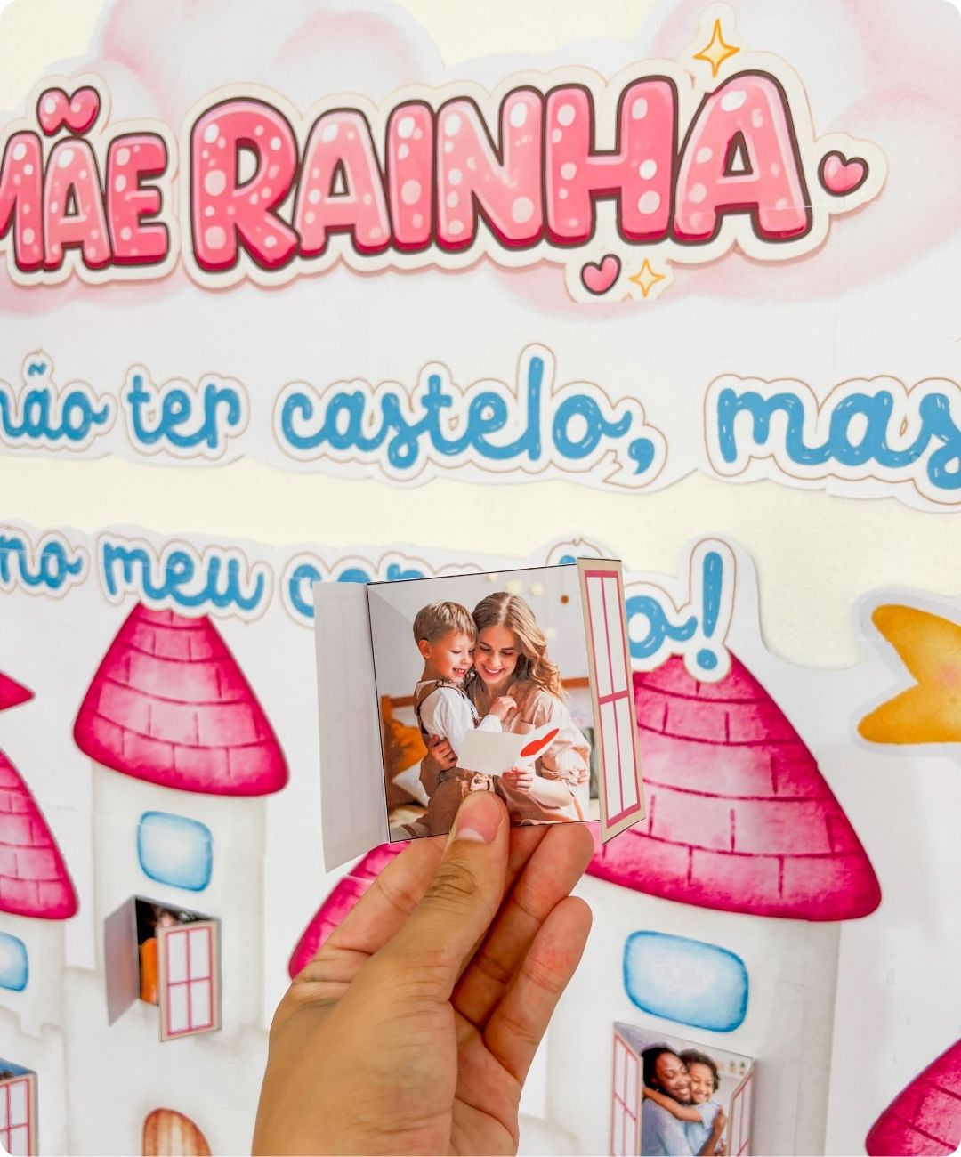 Painel de Dia das Mães para imprimir: Mamãe Rainha — amostra 1: Como aplicar o painel em sala