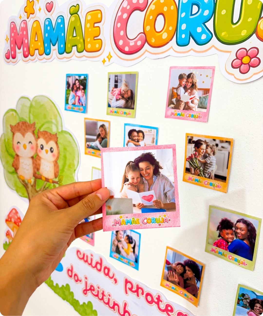 Painel de Dia das Mães para imprimir — amostra 2: Como aplicar com a turma
