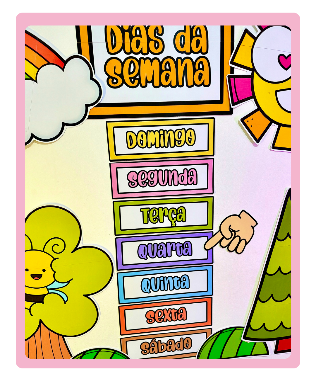 Painel de dias da semana para imprimir – Infantil e Anos Iniciais — amostra 1: Um apoio visual para conversar sobre a semana