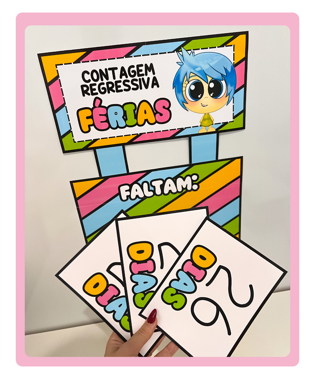 Painel de férias Divertidamente para imprimir — amostra 1: Uma contagem que a turma pode acompanhar