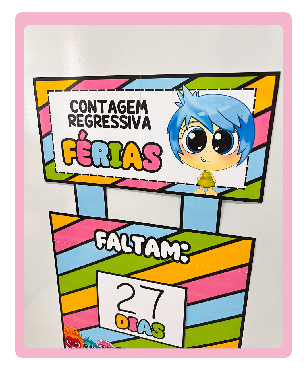 Painel de férias Divertidamente para imprimir — amostra 3: O que está incluído no PDF