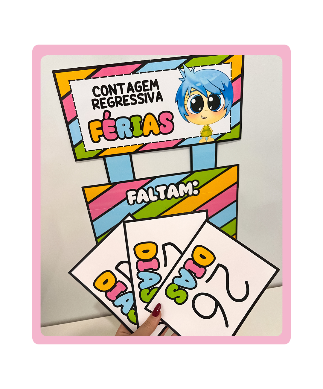 Painel de férias Divertidamente para imprimir — capa do material