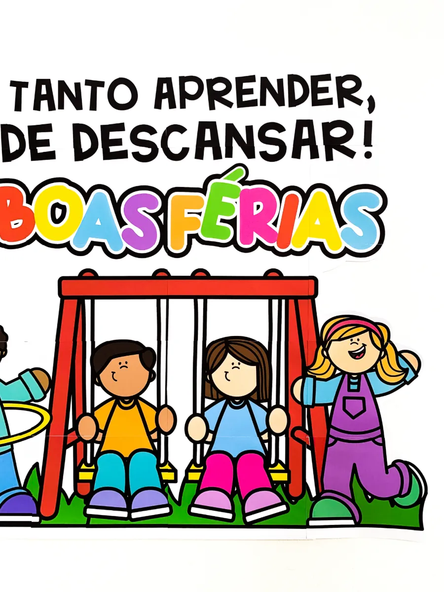 Painel de Férias Escolares – Decoração Infantil para Escola — amostra 3: Depois de um semestre de descobertas, é hora de…