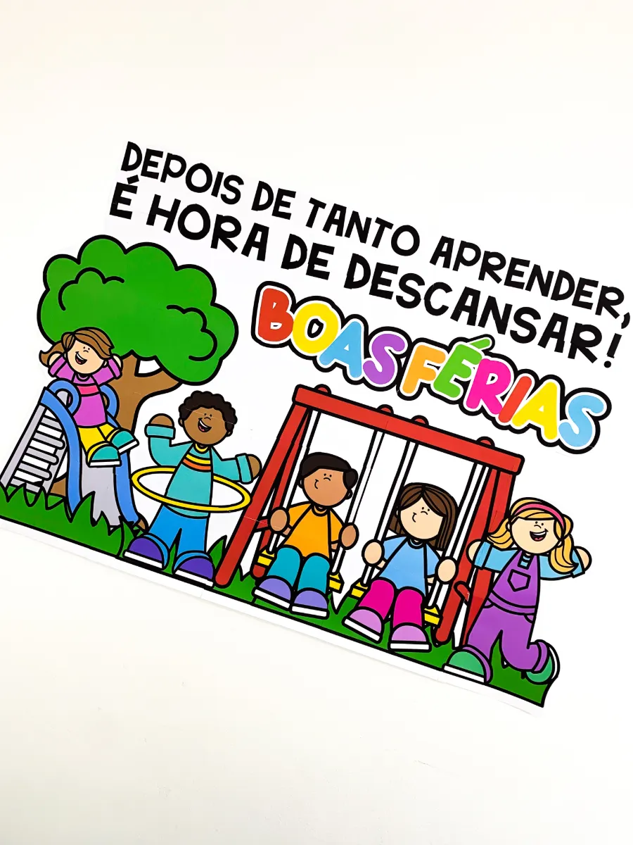 Painel de Férias Escolares – Decoração Infantil para Escola — amostra 5: Depois de um semestre de descobertas, é hora de…