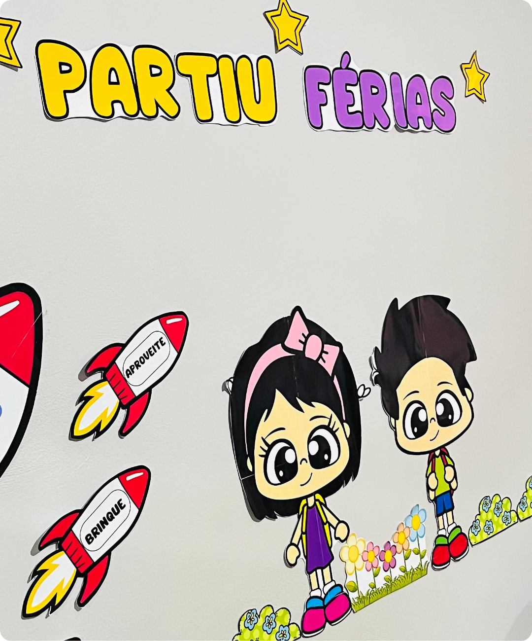 Painel de férias para imprimir com lembrancinhas — amostra 2: Como aproveitar o material em sala