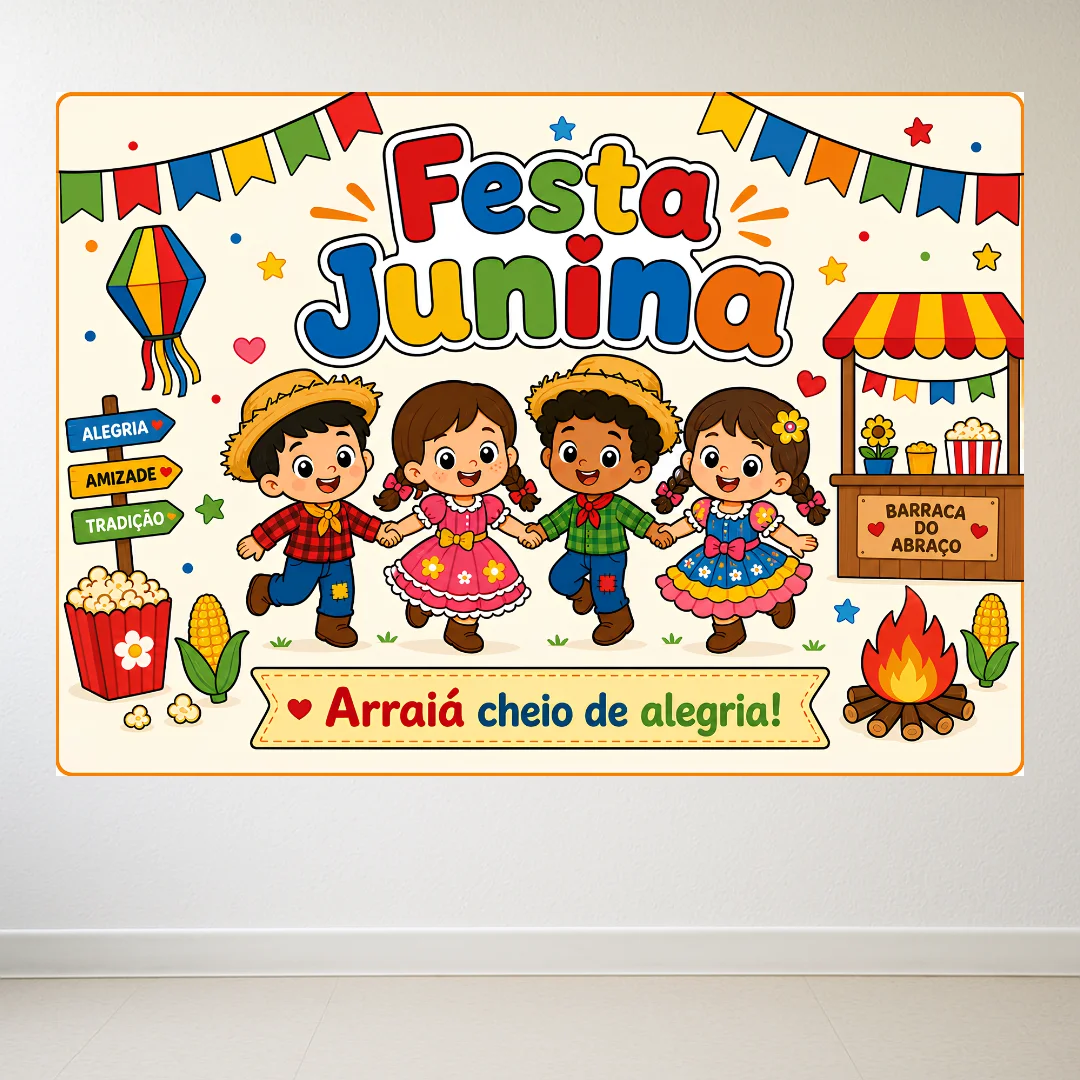 Painel de Festa Junina (2 Tamanhos) – PDF para Imprimir — capa do material