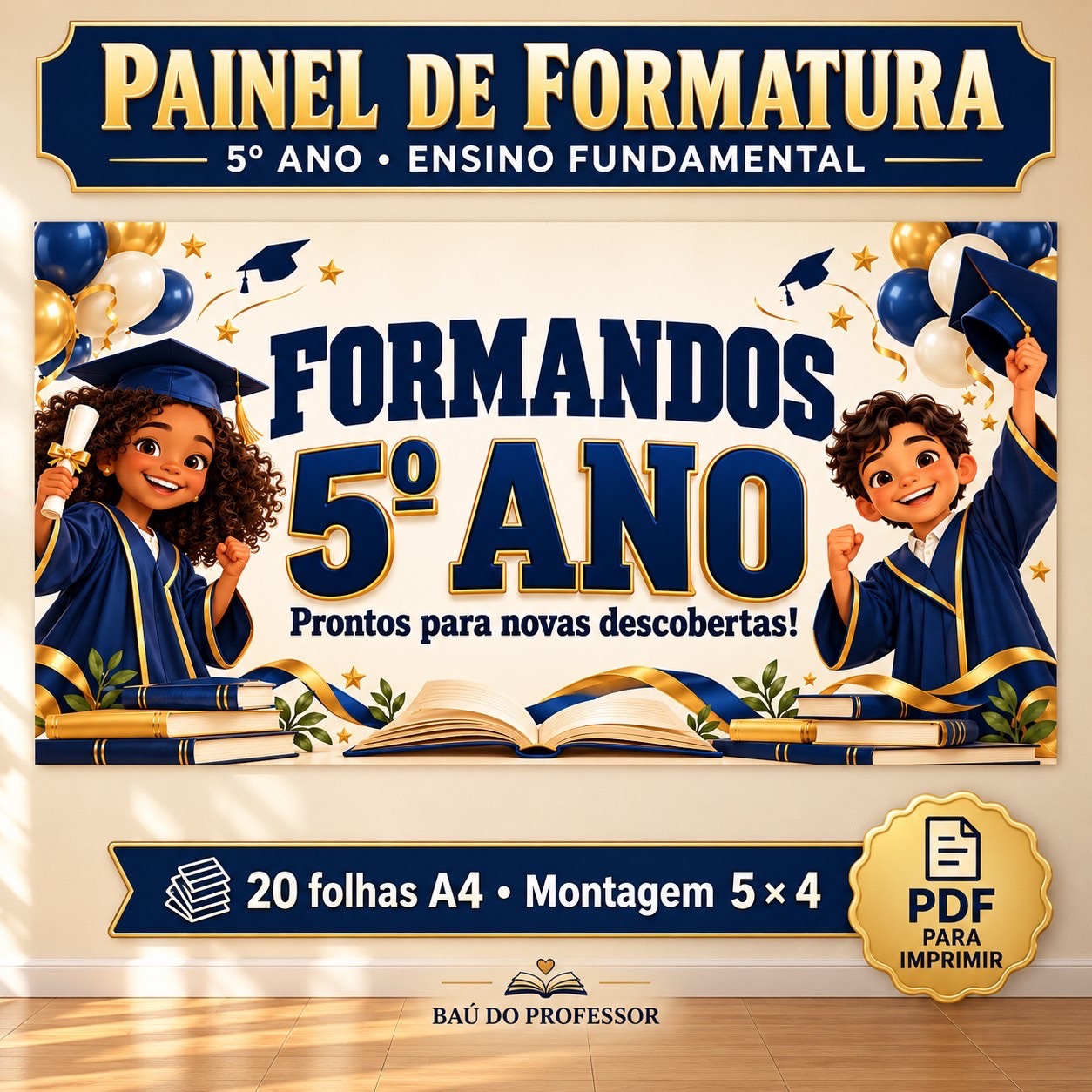 Painel de Formatura 5º Ano para Imprimir em PDF — capa do material