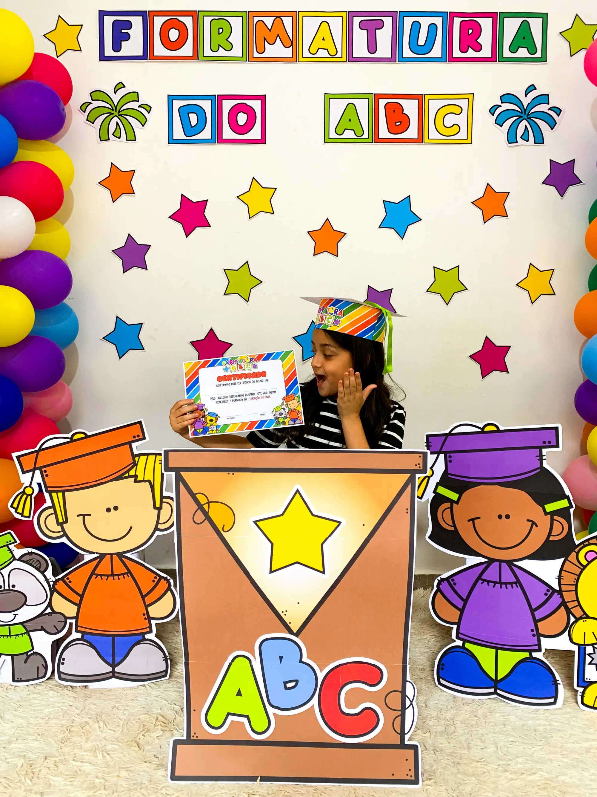 Painel de Formatura ABC para Educação Infantil e Anos Iniciais — amostra 4: Nosso painel super colorido é o cenário… Painel de Formatura ABC para Educação Infantil e Anos Iniciais — amostra 4: Nosso painel super colorido é o cenário…