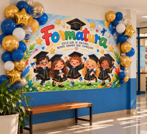Painel de Formatura para Imprimir em 16 Folhas A4 — capa do material