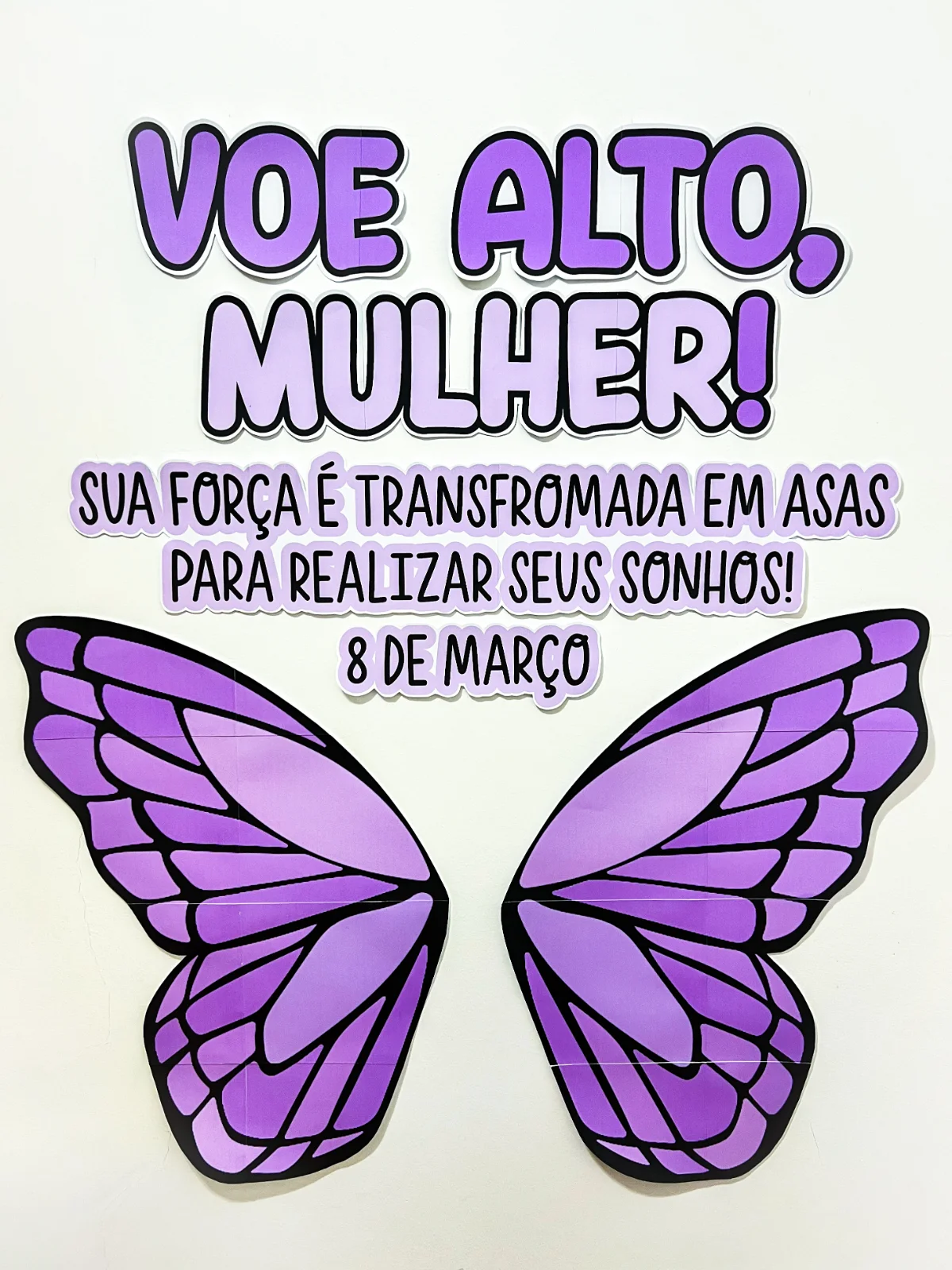 Painel de Fotos Asas de Borboleta Dia da Mulher — capa do material