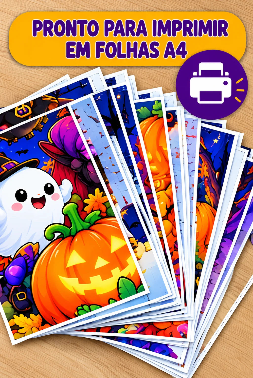 PAINEL DE HALLOWEEN 18 FOLHAS A4 • 6x3 decoração — amostra 3: 🧙‍♀️ Como montar?