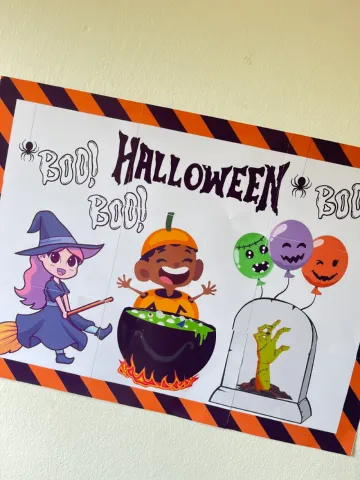 Painel de Halloween Infantil: Decoração Escolar Temática — capa do material
