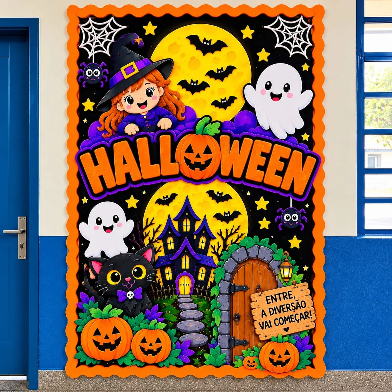 Painel de Halloween Infantil – kit de decoração Escolar — amostra 1: 👻🎃 PAINEL DE HALLOWEEN – UM KIT ASSUSTADORAMENTE…