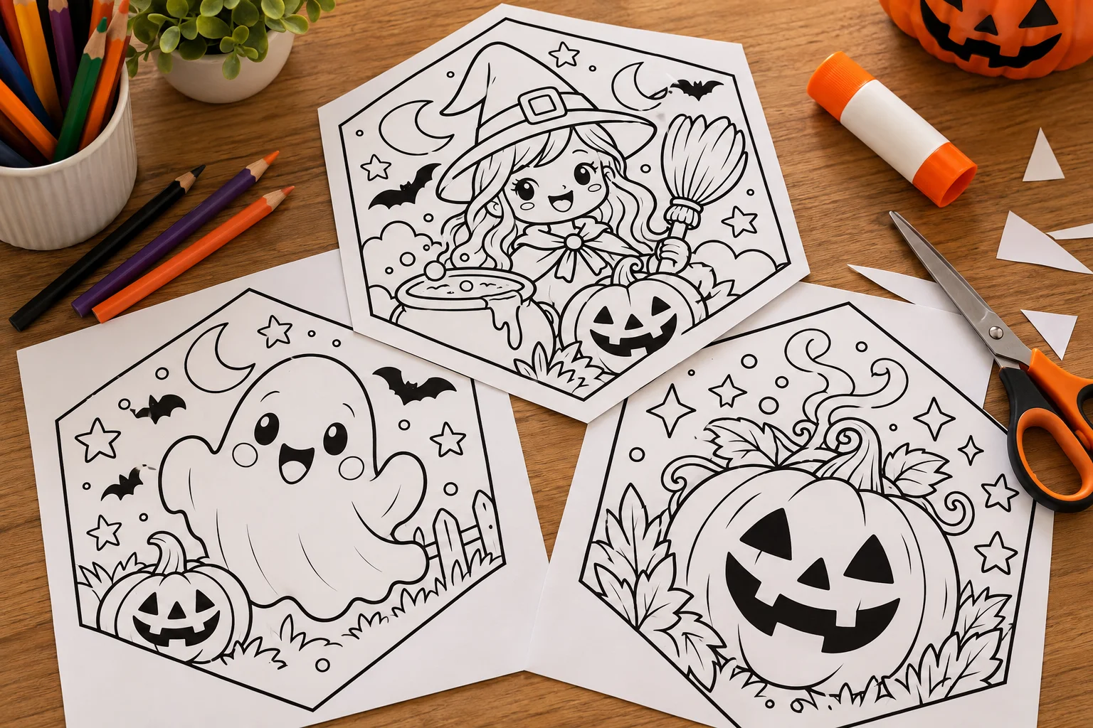 Painel de Halloween para Colorir e Montar na Escola — amostra 2: O que acompanha a atividade?