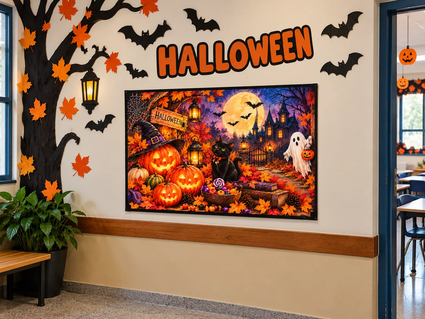 Painel decorativo de Halloween - escolar para Imprimir — amostra 2: O que você recebe? Painel decorativo de Halloween - escolar para Imprimir — amostra 2: O que você recebe?