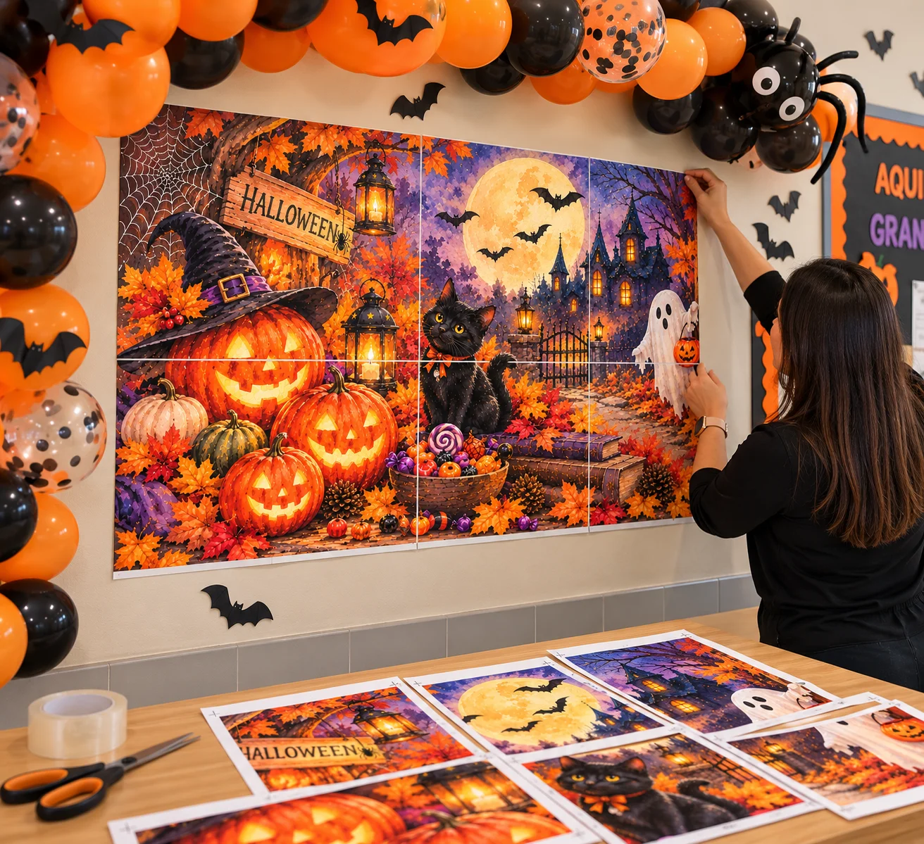 Painel decorativo de Halloween - escolar para Imprimir — capa do material