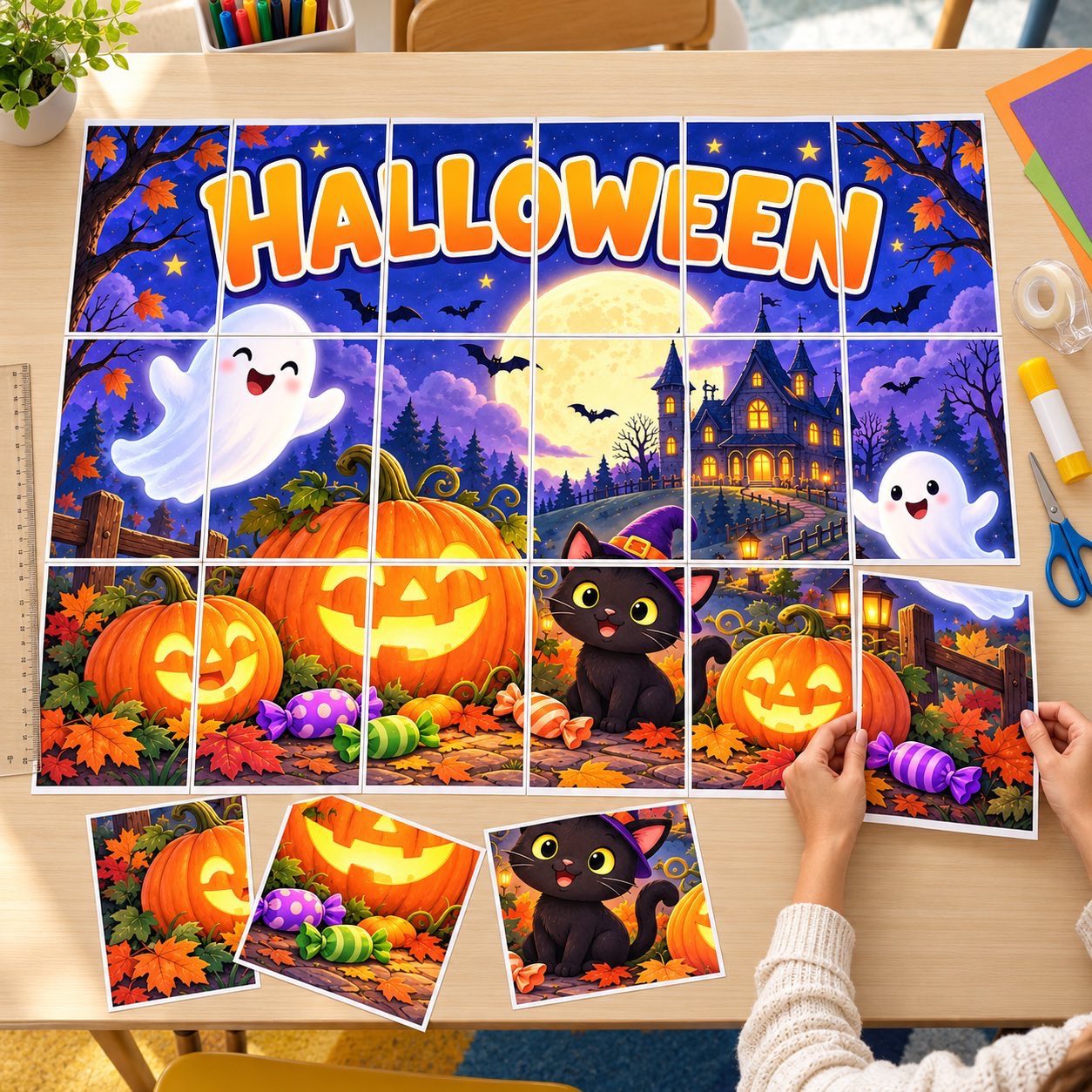 Painel de Halloween para Imprimir – Pôster Gigante em 18 Folhas A4 — amostra 1: Painel de Halloween em PDF com 18 folhas… Painel de Halloween para Imprimir – Pôster Gigante em 18 Folhas A4 — amostra 1: Painel de Halloween em PDF com 18 folhas…