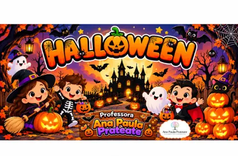 Painel de Halloween PDF 22 páginas medidas 1,10 x 72cm — capa do material