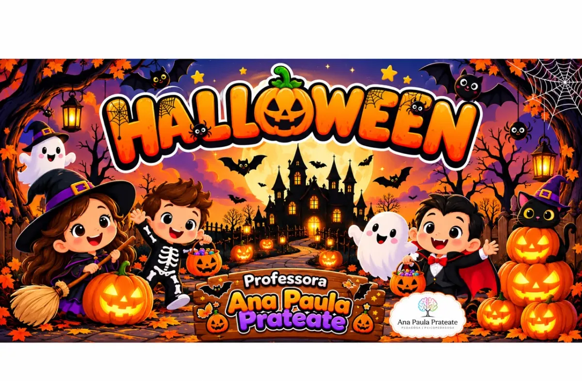 Painel de Halloween PDF 22 páginas medidas 1,10 x 72cm — Datas comemorativas para Ensino Fundamental I (1º–5º): Painel para…